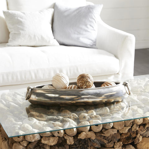 Silver Aluminum Bowl 24"