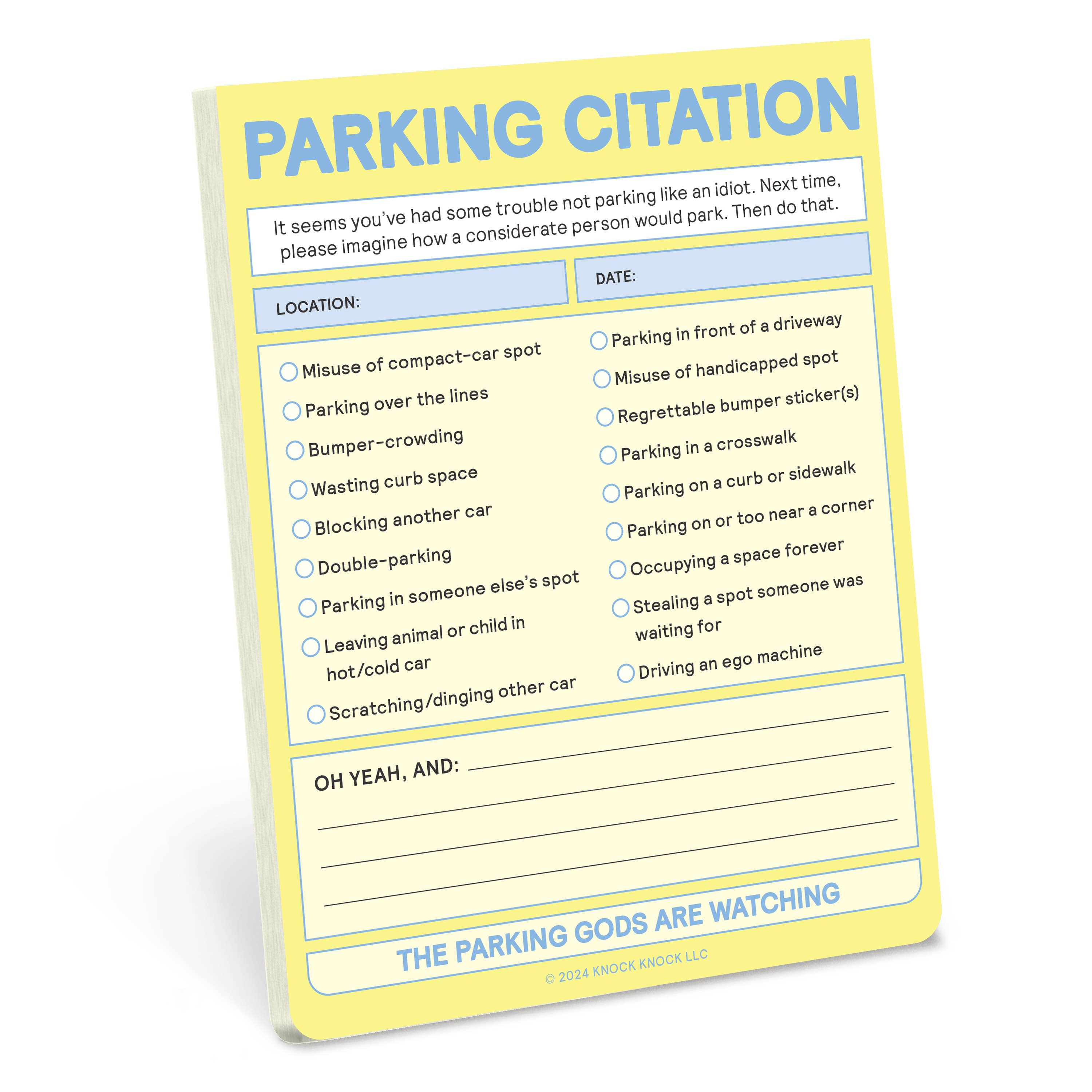 Parking Citation Nifty Note Pad (Pastel Version) – Monarch Garden and ...