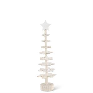 Sm Stacked White Wood Snowflake Tree