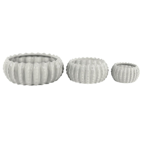 White Ceramic Planter 8"