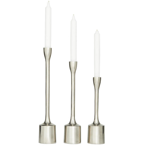Silver Tapered Candle Holder 10"