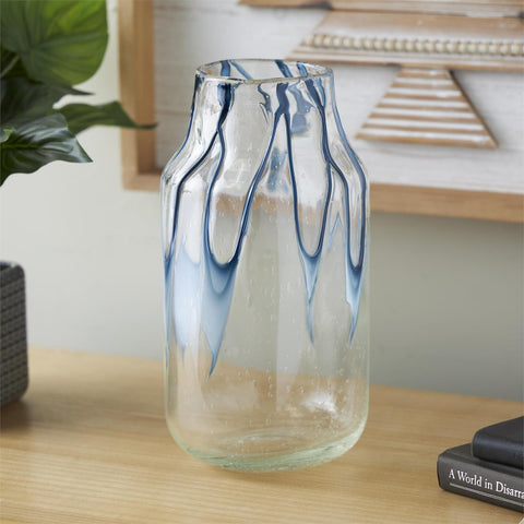 Wavy Blue Vase 13"