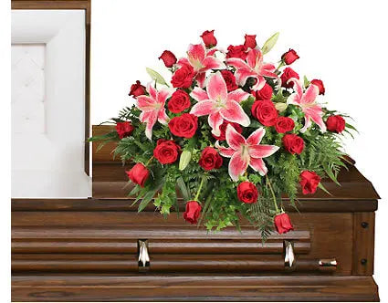 Roses and Lilies Casket Spray