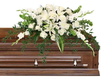White Casket Spray