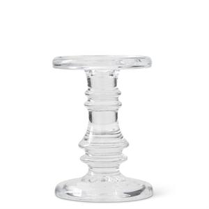 6.25 Inch Short Glass Candleholder