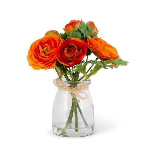 Mini Ranunculus In vase Orange