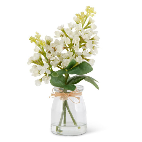 White Lilac in Glass Vase w/ Faux Water