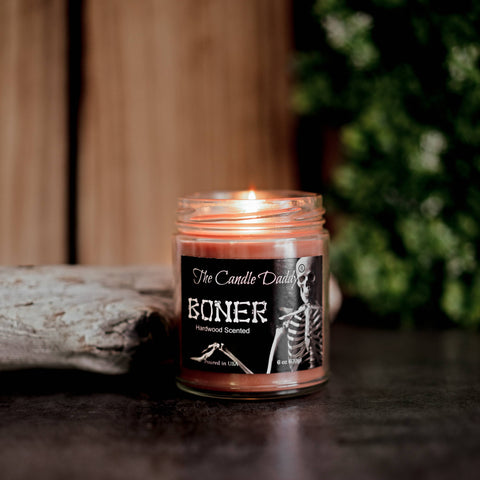 FUNNY FALL HALLOWEEN - BONER - HARDWOOD SCENTED - CANDLE