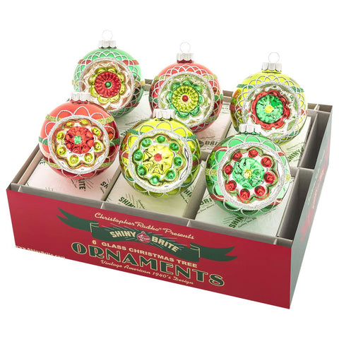 Reflector Round Ornaments-6count : 3.25"