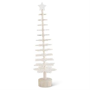 Lg Stacked White Wood Snowflake Tree