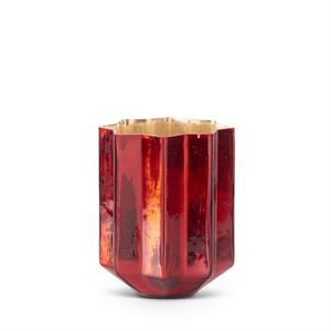 Lg Speckled Red Mercury Glass Star Containers w/Gold Interior