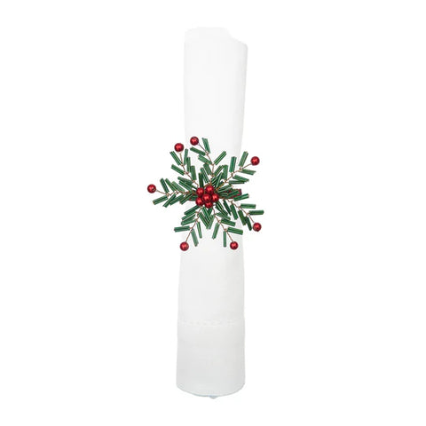 Glass Beaded Christmas Napkin Ring