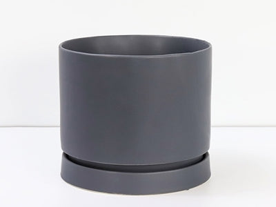 Carmel Attached Saucer Planter, Midnight Blue