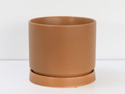 Carmel Attached Saucer Planter, Pumpkin