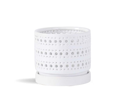 Moon Gate Orchid Planter, Bright White