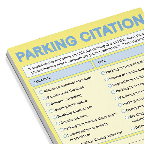 Parking Citation Nifty Note Pad (Pastel Version) – Monarch Garden and ...