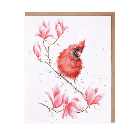 'Magnolia' Cardinal Bird Card