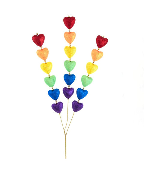 Glitter Rainbow Pride Hearts