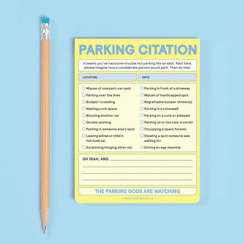 Parking Citation Nifty Note Pad (Pastel Version) – Monarch Garden and ...